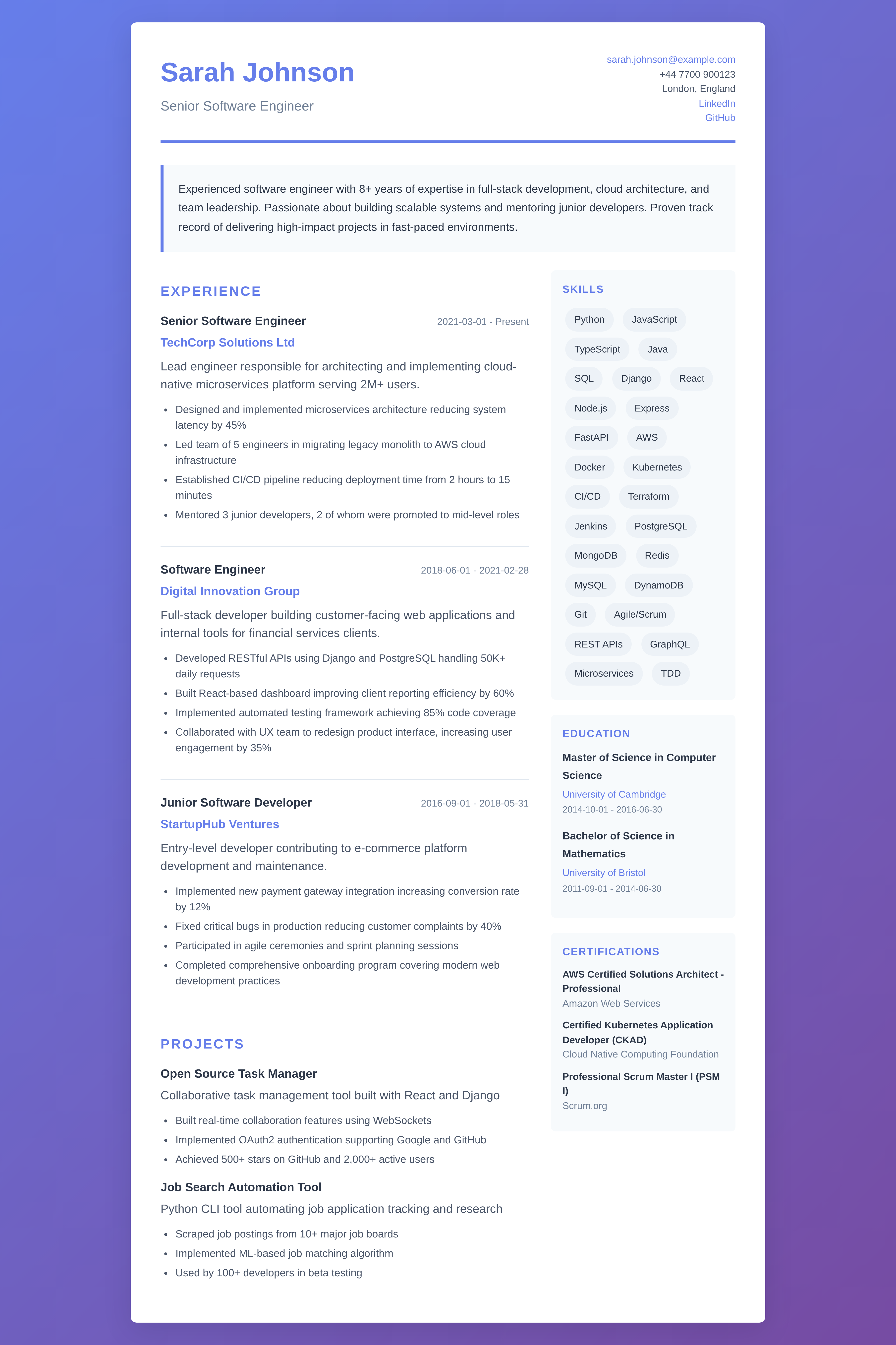 Modern CV style