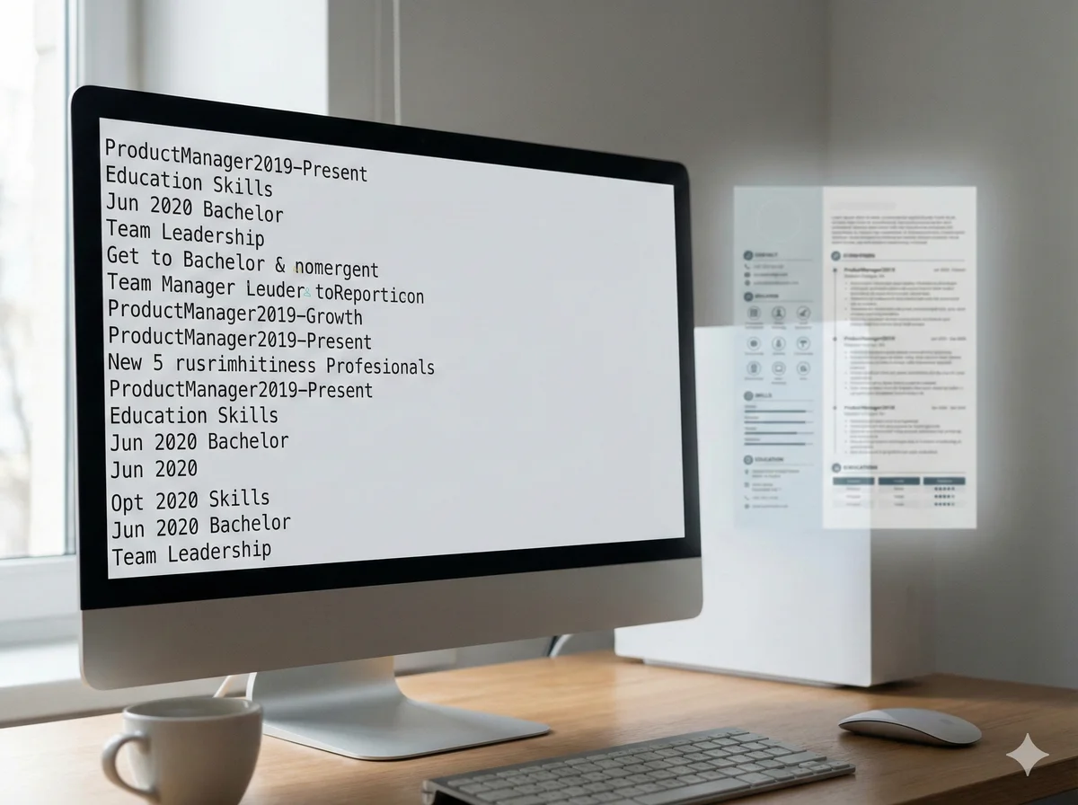 Simple plain text CV compared to complex formatted CV